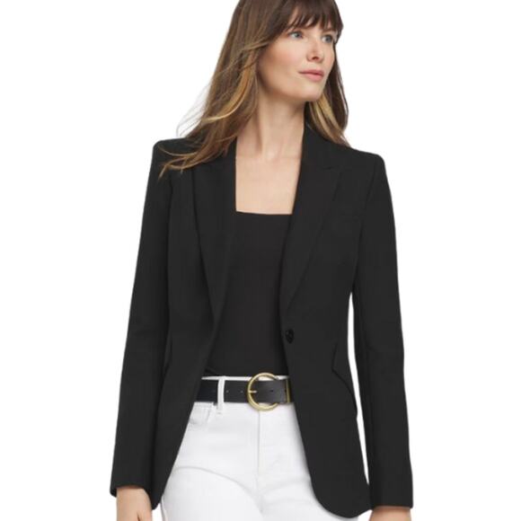 White House Black Market Editor Blazer in Black Size 14 Petite Plus - Picture 1 of 3
